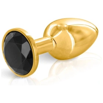 Hidden Eden Метален разширител в златисто с черен кристал Black Angel S