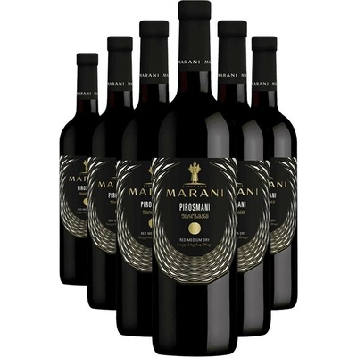 Marani Pirosmani gruzínské červené polosuché 2022 12,5% 0,75 l (holá láhev)