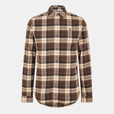 Timberland Men's Long-Sleeve Check Patterned Shirt - Choco Brown