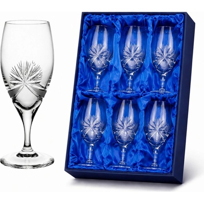 Bohemia Crystal sada 6 broušených sklenic na pivo brus Mašle 420 ml