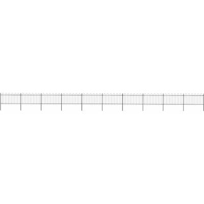vidaXL Zahradní plot s obloukem nahoře ocelový 1781,5 x 100 cm černý