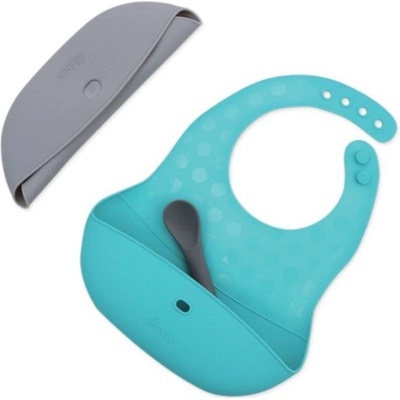 Bblüv Pöket Set bryndáků + lžička Aqua/Grey