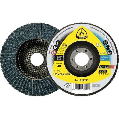 Klingspor 322778 SMT 624 brusný talíř, 150 x 22,23 mm, vyklenutý v 40 mm Průměr 150 mm 10 ks