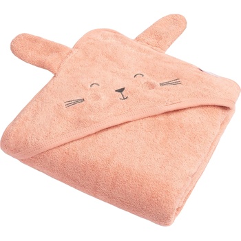 Sensillo Бебешка хавлия с качулка Sensillo - Заек, 90 х 90 cm, розова (SILLO-4100)