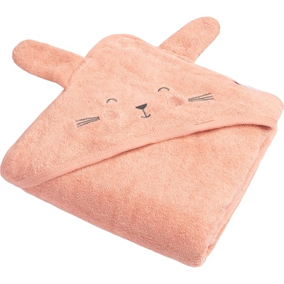 Sensillo Бебешка хавлия с качулка Sensillo - Заек, 90 х 90 cm, розова (SILLO-4100)