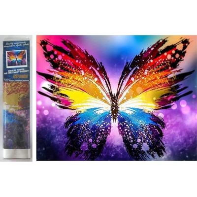 Norimpex - Puzzle Diamant painting: Colorful butterfly 30x40cm - 1 - 39 piese