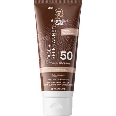 Australian Gold Face with Self Tanner SPF50 samoopalovací krém na obličej 88 ml