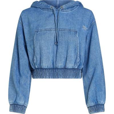Tommy Hilfiger Суичър Tommy Jeans Denim Cropped Hoodie - Denim Medium