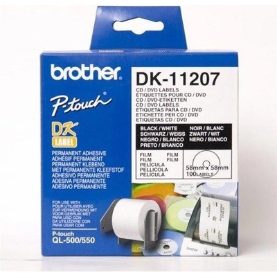 Brother DK-11207 'CD, DVD štítek'(58x58 mm, 100 ks, )