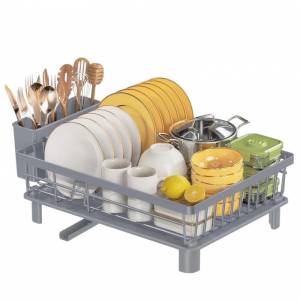 HausRoland Сушилник за съдове HausRoland HR306-3, 48.5х32.5. 5х15.5 см, Отделение за прибори, Сив (HR306-3)