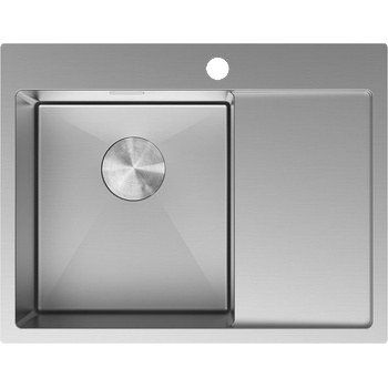 Mexen Exar стоманена кухненска мивка с 1 отделение и отвод, лява 620 x 480 mm, (6431621005L-01)