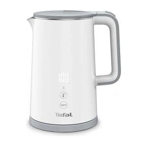 Tefal KO6931 Sense kettle, 1.5 L capacity, digital display, 5 temperature levels, 360° base, water level indicator, removable limescale filter, 30 minute warming function, 1800W, white Електрически кани