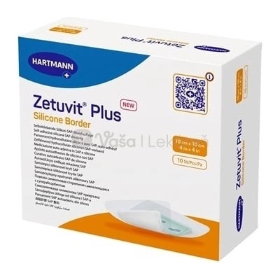 Zetuvit Plus Silicone Border Kompres sterilný samolepiaci 10 x 10 cm 10 ks