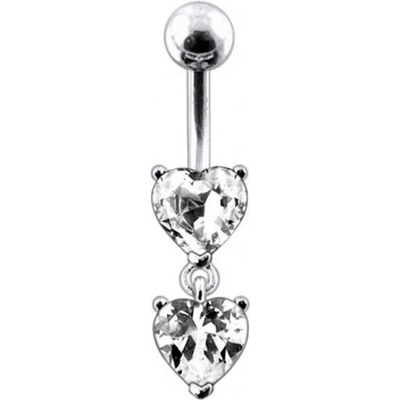 Šperky4U stříbrný piercing do pupíku srdíčka BP01258-C