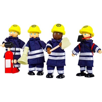 Bigjigs Toys Дървена фигурка Bigjigs - Пожарникар, 12 cm, асортимент (T0117)