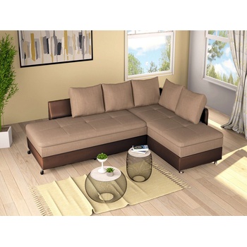 Image 1 of DST Ъглов диван Hawai-dst венге кожа и тъмно бежово