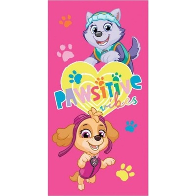 SpinMaster - Dievčenská bavlnená osuška Tlapková patrola / Paw Patrol - Skye a Everest / 70 x 140 cm
