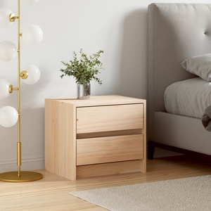 vidaXL Нощно шкафче, 40x31x55, 5 см, борово дърво масив (836135)