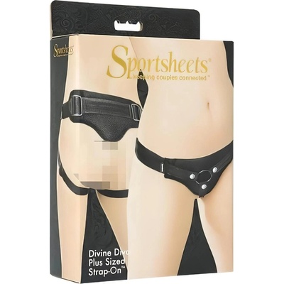 Sportsheets Plus Size černý postroj pro připínací pomůcky