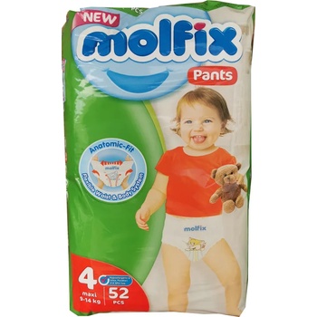 Molfix pants бебешки гащи 4, 52 броя, 9-14кг