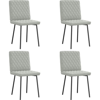 vidaXL Трапезни столове, 4 бр, светлосиви, кадифе (3315203)