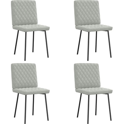 vidaXL Трапезни столове, 4 бр, светлосиви, кадифе (3315203)