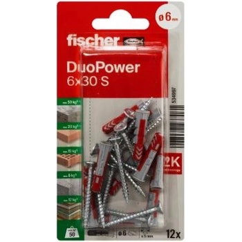 Image 1 of FISHER ДЮБЕЛ fischer 534997 duopower ф6х30мм С ВИНТ 12бр (534997)