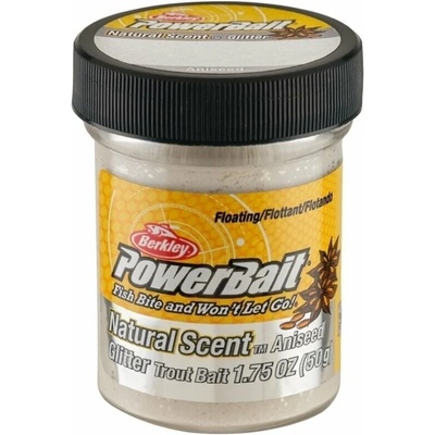Berkley PowerBait® Natural Glitter Trout Bait 50 g White Паста за топчета