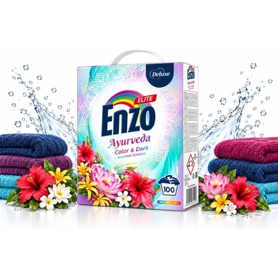 Deluxe Enzo prací prášek Elite Color & Dark Ayurveda 5,5 kg 100 PD