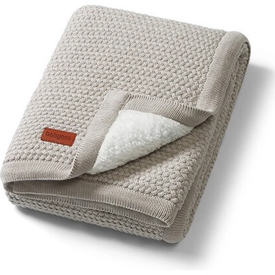BabyOno Zateplená bavlněná pletená deka Šedá – Zboží Dáma