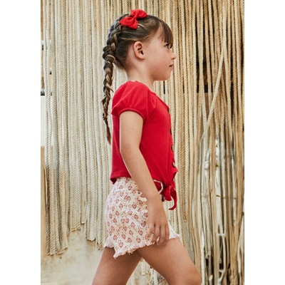 Mayoral kraťasy riflové s páskem BOHEME červená