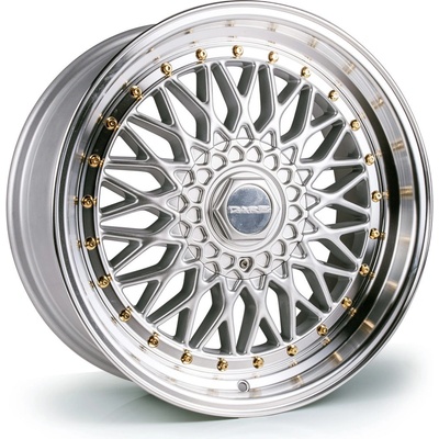 DARE RS 7x15 4x100-4x108 ET20 silver polished / gold rivets