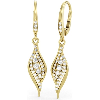 Couple, Visací náušnice Flamira, žluté zlato se zirkony, 585-66-3-0451.0Z00.0.00.001.10