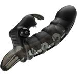 Pretty Love Cuper Penis Sleeve + Rabbit Vibrator Black