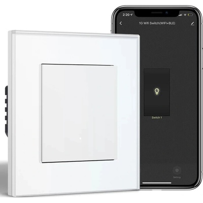 BSEED chytrý WiFi vypínač světel – Echo Click 1 Bílá