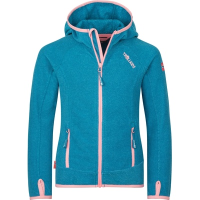 TROLLKIDS Детско поларено яке Trollkids Girls Sandefjord Jacket Fleece jacket - Harbor Blue / Peony Rose - размер 104 (EU) (703-2389-1013)