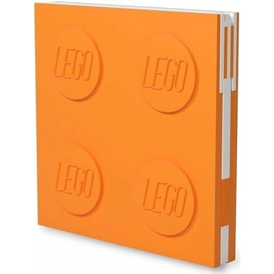 LEGO Zápisník s gelovým perem jako klipem - oranžový