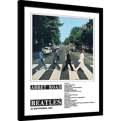 Rámovaný Obraz - The Beatles - Abbey Road, 34.3 x 44.5 cm