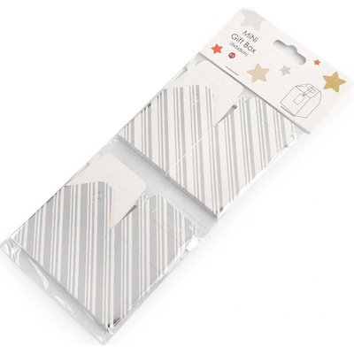Dárková mini krabička s visačkou - stříbrná (4 ks)