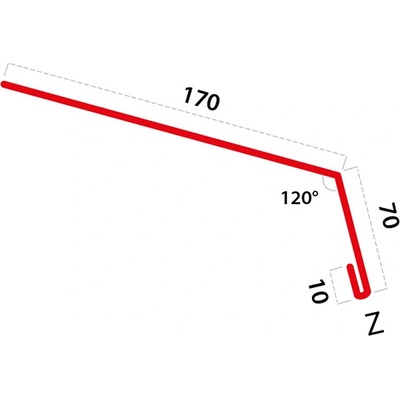 Stato ST6/2 Okapový plech 250 mm 2 m polyester 25 µm terakota červenohnědý