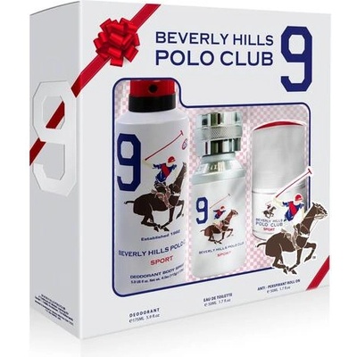 Beverly Hills Polo Club 1982 Sport 9 Подаръчен комплект EDT за мъже 50 мл + Deodorant Spray 175 мл + Roll-On 50 мл