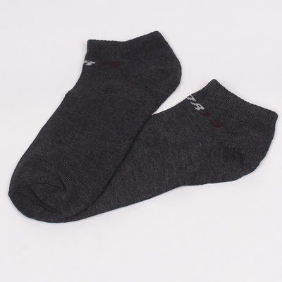 Мъжки къси чорапи в тъмносив цвят с надпис