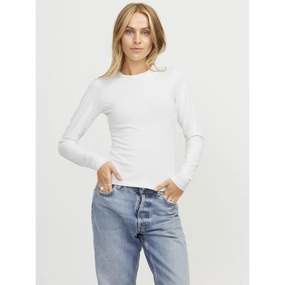 Тениска Jack & jones Celine Gigi Str Solid JJXX long sleeve T-shirt - White (Bright White)