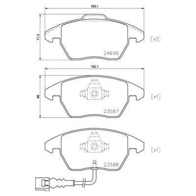 Sada brzdových destiček, kotoučová brzda BREMBO P 85 146