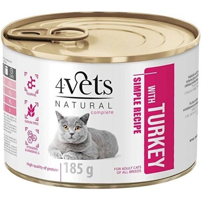 4Vets Cat Natural Simple Recipe with Turkey 185 g