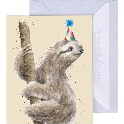 Dárková kartička Wrendale Designs "Party Animal" - Party lenochod
