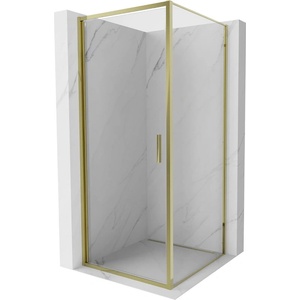 Mexen Exo-B отваряема душкабина 90 x 90 см, прозрачна, златна - 817-090-090-50-00 (817-090-090-50-00)