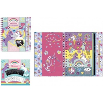 Lowlands Škrabací obrázky blok jednorožec ve fólii 20x24cm