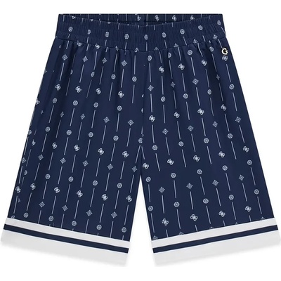 Guess Къси сатенени панталони за момиче в тъмно синьо с контрастни детайли Guess