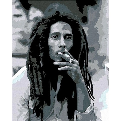 Zuty Malování podle čísel Kouřící Bob Marley 40 x 50 cm bez rámu a bez vypnutí plátna